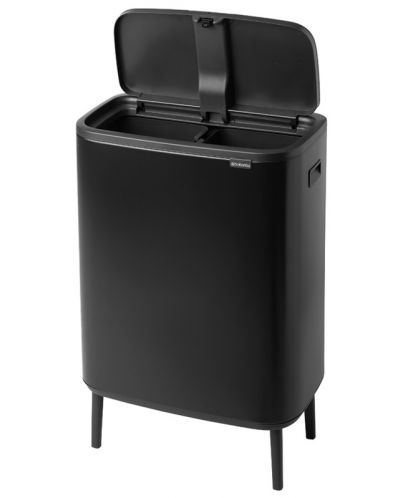 Кош за отпадъци Brabantia - Bo Touch Hi, 2 x 30 l, Matt Black - 2