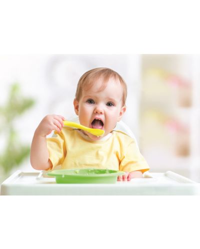 Комплект лъжици за хранене BabyJem - Зелена и жълта, 2 броя - 2