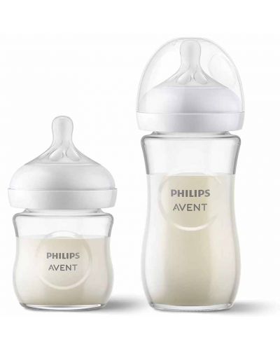Комплект от 3 броя стъклени шишета Philips Avent - Natural Response 3.0, със залъгалка - 3