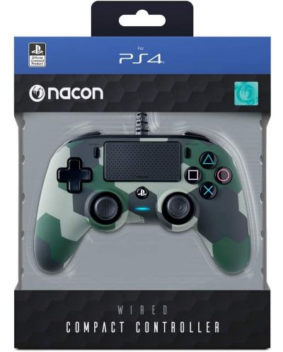 Контролер Nacon - Wired Compact, зелен камуфлаж (PS4/PC) - 5