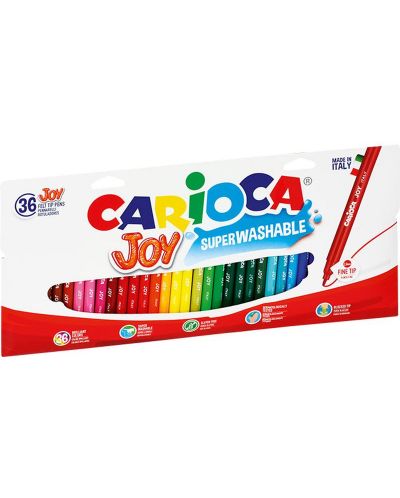 Комплект суперизмиваеми флумастери Carioca Joy - 36 цвята - 1