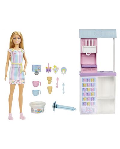 Комплект Barbie - Барби с магазин за сладолед - 2