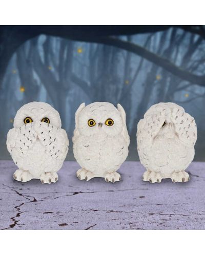 Комплект статуетки Nemesis Now Adult: Gothic - Three Wise Owls, 8 cm - 7