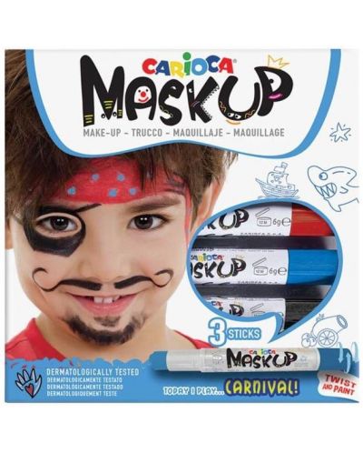 Комплект бои за лице Carioca Mask up - Карнавал, 3 цвята - 1