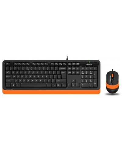 Комплект клавиатура и мишка A4tech - F1010 Fstyler, черен/оранжев - 1