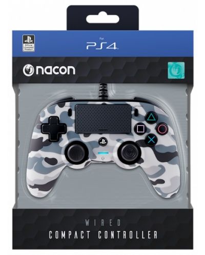 Контролер Nacon - Wired Compact, Camo Grey (PS4/PC) - 5