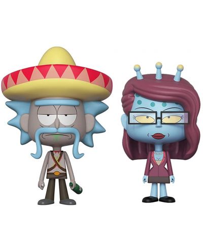 Комплект фигури Funko VYNL Animation: Rick & Morty - Sombrero Rick + Unity - 1