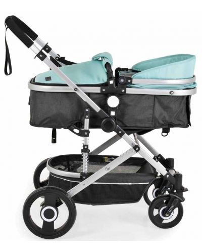 Комбинирана бебешка количка Moni - Ciara, тюркоаз с черно - 8