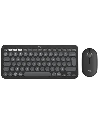 Комплект клавиатура Logitech K380s + мишка Logitech M350s, сиви - 1