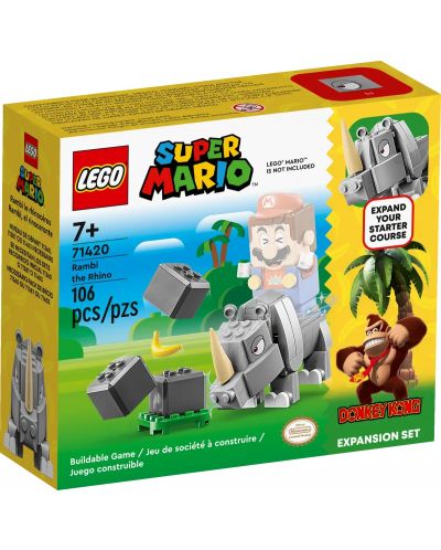 Конструктор допълнение LEGO Super Mario - Носорогът Рамби (71420) - 1