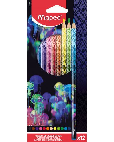 Комплект цветни моливи Maped Deepsea Paradise - 12 цвята - 1
