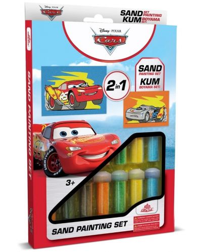 Комплект за оцветяване с пясък Red Castle - Cars 3, с 2 картини - 1
