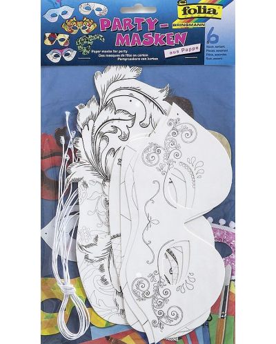Творчески комплект Folia - Карнавални маски за оцветяване