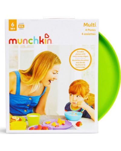 Комплект цветни чинии Munchkin - 4 броя - 2