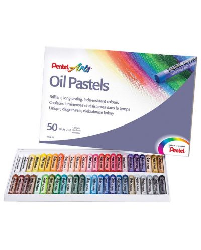 Комплект маслени пастели Pentel - Arts, 50 цвята - 1