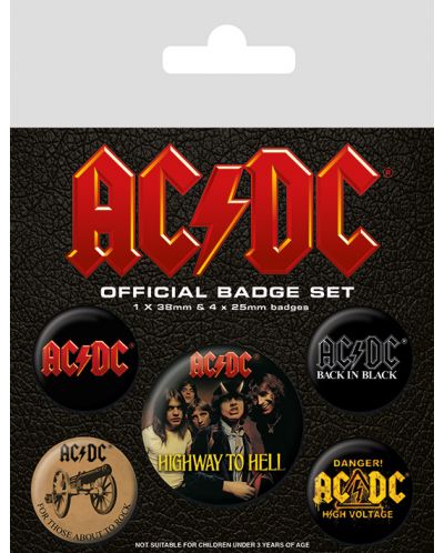Комплект значки Pyramid -  AC/DC (Logo) - 1