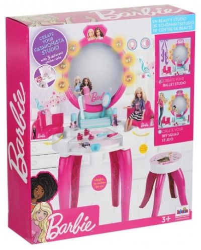 Комплект Klein Barbie - Студио за красотa, табуретка с аксесори, със звуци и светлини - 5