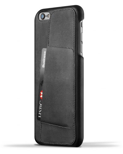 Кожен калъф с джоб 80° Mujjo за iPhone 6(s) Plus, черен - 1