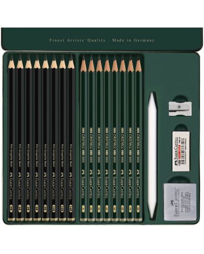 Комплект графитни моливи Faber-Castell Pitt & Castell 9000 - 20 броя - 4