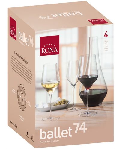 Комплект чаши за вино Rona - Ballet 7457, 4  броя x 680 ml - 2