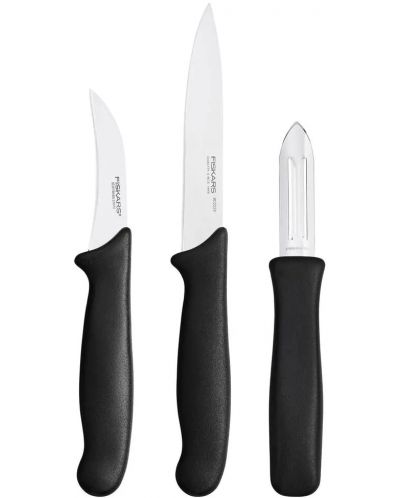 Комплект ножове за белене Fiskars - Essential, 3 части - 1