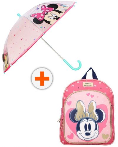 Комплект за детска градина Vadobag Minnie Mouse - Раница и чадър, Little Precious - 1