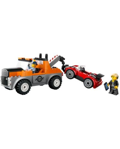 Конструктор LEGO City - Камион за теглене и ремонт на спортна кола (60435) - 3