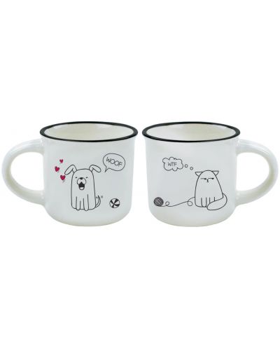 Комплект чаши за еспресо Legami - Dog & Cat, 2 броя - 1