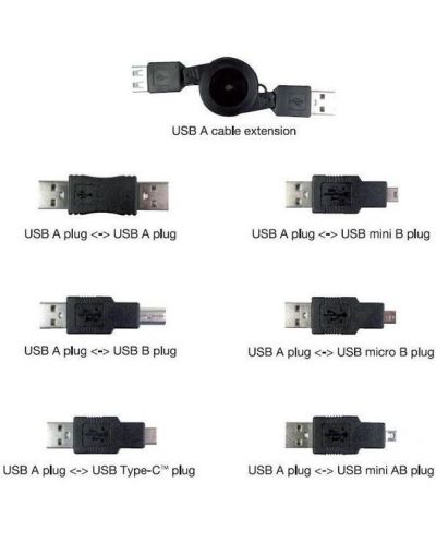Комплект адаптери Vivanco - 45259, USB, 7 броя, черен - 1