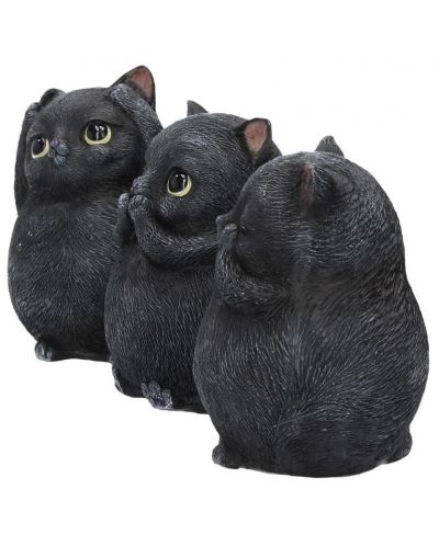 Комплект статуетки Nemesis Now Adult: Humor - Three Wise Fat Cats, 8 cm - 2