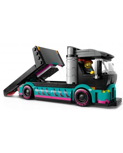 Конструктор LEGO City - Състезателна кола и камион за превоз на автомобили (60406) - 6
