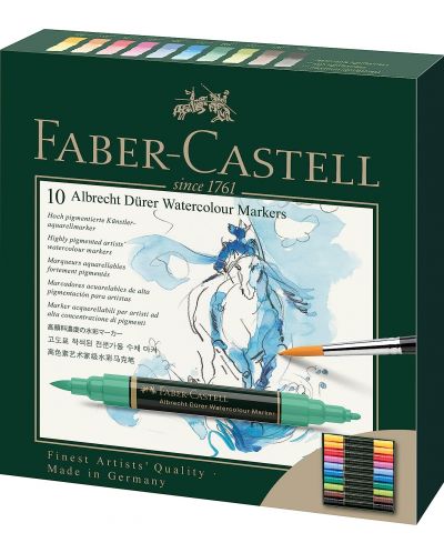Акварелни маркери Faber-Castell Albrech Dürer - 10 цвята - 1