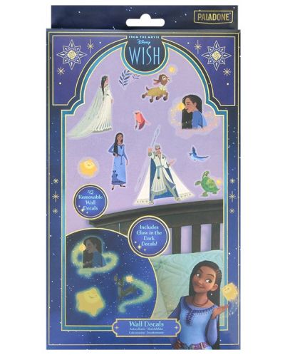 Комплект стикери Paladone Disney: Wish - Characters (Glow in the Dark) - 1
