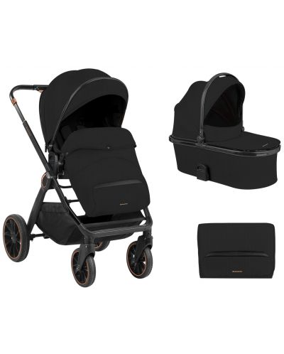 Комбинирана бебешка количка 2 в 1 KikkaBoo - Tiffany, Black - 1