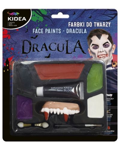 Комплект боички за лице и аксесоари Kidea - Dracula, 6 цвята - 1