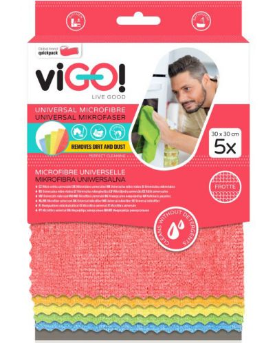 Комплект от 5 микрофибърни кърпи viGО! - Premium, универсални - 1