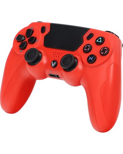 Контролер SteelDigi - Steelshock v3 Payat, безжичен, за PS4, червен - 2