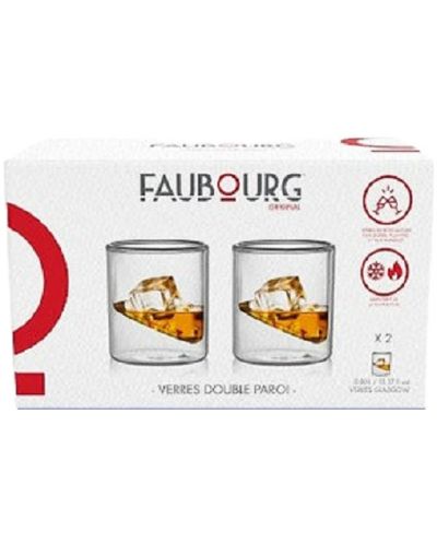 Комплект от 2 двустенни чаши за уиски Faubourg - Edinbourg, 80 ml - 2