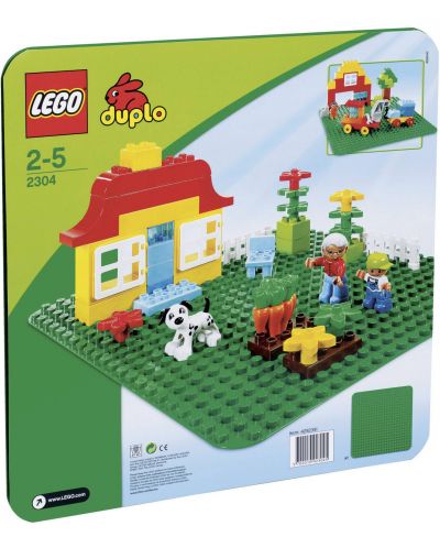 Конструктор LEGO Duplo - Зелена строителна плоча (2304) - 1