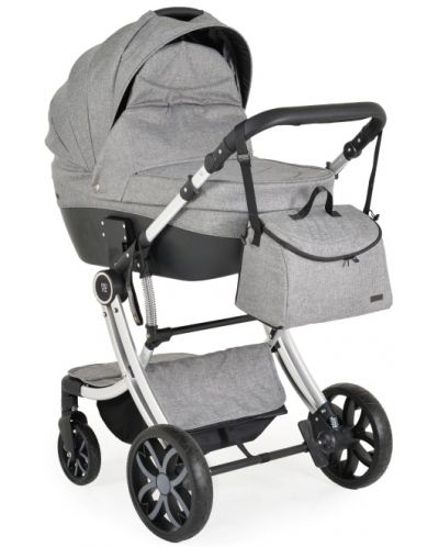 Комбинирана детска количка 2 в 1 Moni - Polly, сива - 8
