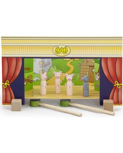 Комплект Viga - Дървен детски куклен театър с магнити, 4 приказки - 4