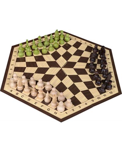 Класическа игра ThreeChess - Шах за трима, компактна дъска - 1