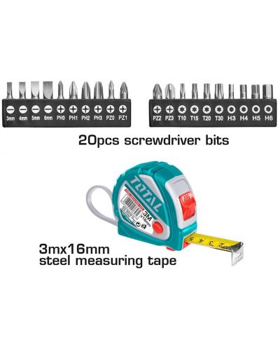 Комплект ръчни инструменти TOTAL - 25 части - 3
