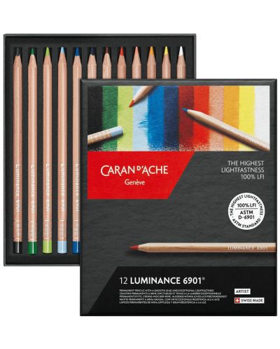 Комплект цветни моливи Caran d'Ache Luminance 6901 - 12 цвята - 2