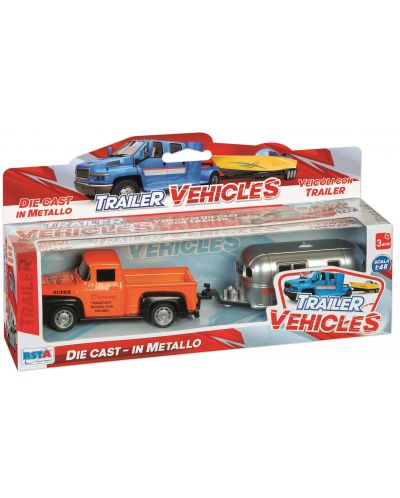 Комплект RS Toys - Ретро пикап с лодка или каравана, 1:48, асортимент - 2
