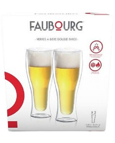 Комплект от 2 двустенни чаши за бира Faubourg - Dublin, 250 ml - 2