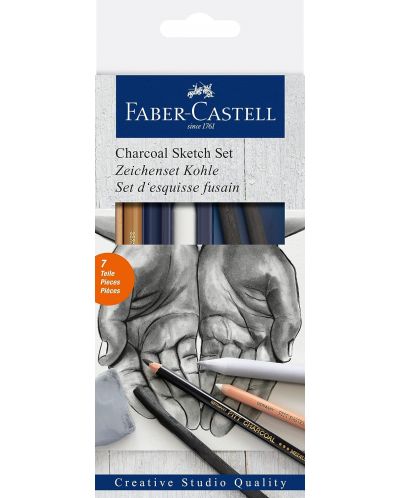 Комплект въглени Faber-Castell - Creative Studio, 7 броя - 1