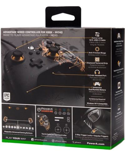 Контролер PowerA - Advantage, жичен, Fortnite Midas (Xbox Series X/S) - 6