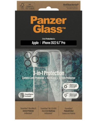 Калъф и протектори PanzerGlass - 3-in-1 Protection, iPhone 14 Pro - 3