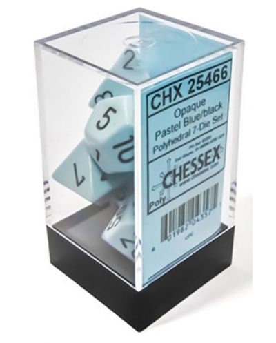 Комплект зарове Chessex Opaque Pastel - Blue/black Polyhedral (7 бр.) - 1